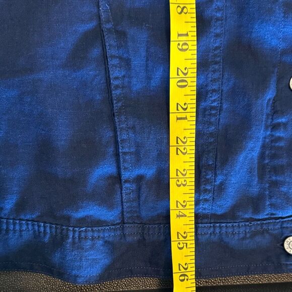 JNY Jones New York Navy Blue Linen Jacket button closure size 3X - Picture 8 of 9